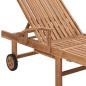 Preview: Sonnenliegen 2 Stk. Auflagen Rotes Karomuster Massivholz Teak