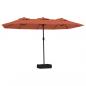Preview: Doppelsonnenschirm mit LEDs Terrakotta 449x245 cm