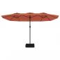 Preview: Doppelsonnenschirm mit LEDs Terrakotta 449x245 cm