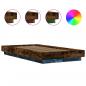 Preview: Bettgestell mit LED Räuchereiche 90x200 cm Holzwerkstoff