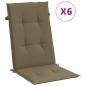 Preview: Hochlehner-Auflagen 6 Stk. Melange Taupe 120x50x4 cm Stoff