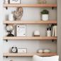 Preview: ARDEBO.de - Wandregal 100x10x6 cm Massivholz Eiche Unbehandelt