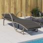 Preview: ARDEBO.de - Sonnenliege mit Auflage Hellgrau 60x199x42 cm Poly Rattan