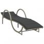 Preview: Sonnenliege mit Auflage Hellgrau 60x199x42 cm Poly Rattan