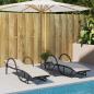 Preview: Sonnenliege mit Auflage Schwarz 60x199x42 cm Poly Rattan