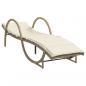 Preview: Sonnenliege mit Auflage Beige 60x199x42 cm Poly Rattan
