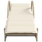 Preview: Sonnenliege mit Auflage Beige 60x199x42 cm Poly Rattan