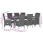 Preview: 7-tlg. Garten-Essgruppe mit Kissen Schwarz Poly Rattan