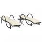 Preview: Sonnenliegen 2 Stk. mit Tisch Schwarz Poly Rattan