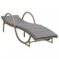 Preview: Sonnenliege mit Auflage Beige 60x199x42 cm Poly Rattan