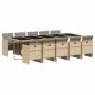Preview: 11-tlg. Garten-Essgruppe mit Kissen Beigemischung Poly Rattan