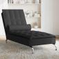 Preview: ARDEBO.de - Massage-Chaiselongue mit Nackenrolle Schwarz Stoff