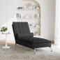 Preview: Massage-Chaiselongue mit Nackenrolle Schwarz Stoff