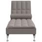 Preview: Massage-Chaiselongue mit Nackenrolle Taupe Stoff