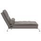 Preview: Massage-Chaiselongue mit Nackenrolle Taupe Stoff