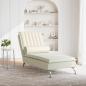 Preview: Massage-Chaiselongue mit Nackenrolle Creme Samt