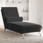 Preview: ARDEBO.de - Massage-Chaiselongue mit Nackenrolle Schwarz Samt