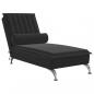 Preview: Massage-Chaiselongue mit Nackenrolle Schwarz Samt