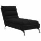 Preview: Chaiselongue mit Kissen Schwarz Stoff