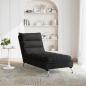 Preview: Chaiselongue mit Kissen Schwarz Stoff