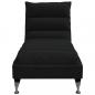Preview: Chaiselongue mit Kissen Schwarz Stoff