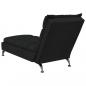 Preview: Chaiselongue mit Kissen Schwarz Stoff