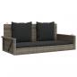 Preview: Hängebank mit Kissen Grau 119x56x48 cm Poly Rattan