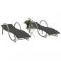 Preview: ARDEBO.de - Sonnenliegen 2 Stk. mit Tisch Hellgrau Poly Rattan