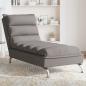 Preview: Chaiselongue mit Kissen Taupe Stoff