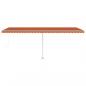 Preview: Markise Manuell Einziehbar mit LED 600x300 cm Orange Braun