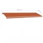 Preview: Markise Manuell Einziehbar mit LED 600x350 cm Orange und Braun