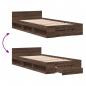 Preview: Bettgestell mit Schublade Braun Eiche 90x190 cm Holzwerkstoff