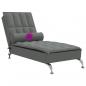Preview: Massage-Chaiselongue mit Nackenrolle Dunkelgrau Stoff
