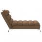 Preview: Massage-Chaiselongue mit Kissen Braun Stoff