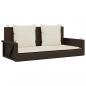 Preview: Hängebank mit Kissen Braun 119x56x48 cm Poly Rattan