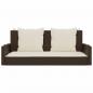 Preview: Hängebank mit Kissen Braun 119x56x48 cm Poly Rattan