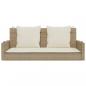 Preview: Hängebank mit Kissen Beige 119x56x48 cm Poly Rattan