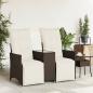 Preview: Gartensofa 2-Sitzer Verstellbar mit Tisch Braun Poly Rattan