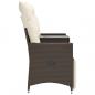 Preview: Gartensofa 2-Sitzer Verstellbar mit Tisch Braun Poly Rattan