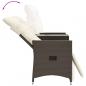Preview: Gartensofa 2-Sitzer Verstellbar mit Tisch Braun Poly Rattan