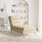 Preview: Chaiselongue mit Kissen Creme Stoff