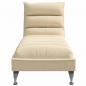 Preview: Chaiselongue mit Kissen Creme Stoff