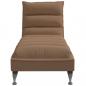 Preview: Chaiselongue mit Kissen Braun Stoff