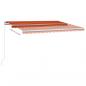 Preview: Markise Manuell Einziehbar mit LED 450x350 cm Orange und Braun