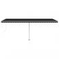 Preview: Markise Manuell Einziehbar mit LED 600x300 cm Anthrazit