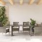Preview: Gartentisch mit Glasplatte Grau 190x80x75 cm Poly Rattan