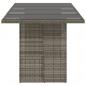 Preview: Gartentisch mit Glasplatte Grau 190x80x75 cm Poly Rattan