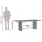 Preview: Gartentisch mit Glasplatte Grau 190x80x75 cm Poly Rattan