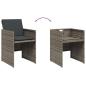 Preview: ARDEBO.de - 9-tlg. Garten-Essgruppe mit Kissen Grau Poly Rattan