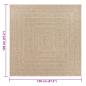 Preview: Teppich ZIZUR 120x120 cm Jute-Optik Indoor und Outdoor